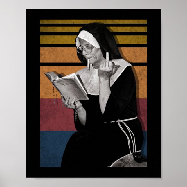Rökning Nuns Retro Stil Poster (Framsidan)