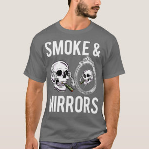 Rökning och spegel lustiga skalle t shirt