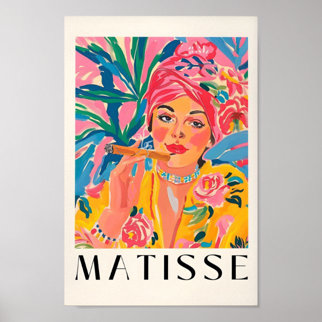 Rökning Poster, Matisse Print, Kubansk cigarr P Poster (Framsidan)