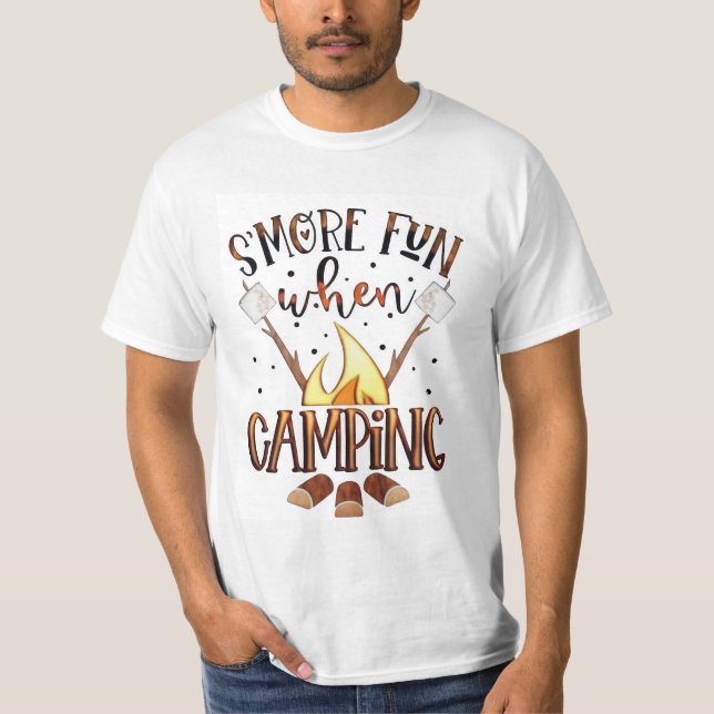 Rökning roligt vid camping t shirt (Framsida)