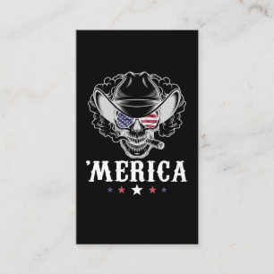 Rökning Skull Cowboy Merica 4:e juli American F Visitkort