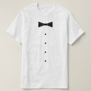 Rökningskostym t-shirt med liten svart fluga