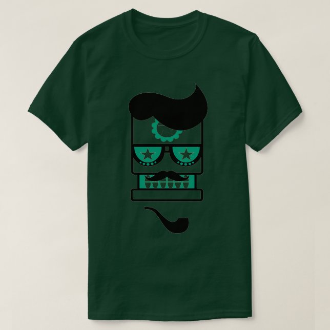 Rökpipa 2 med skal t shirt (Design framsida)