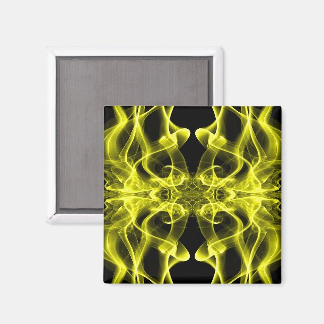 Rökplymer i gult på svart magnet (Front/Back)