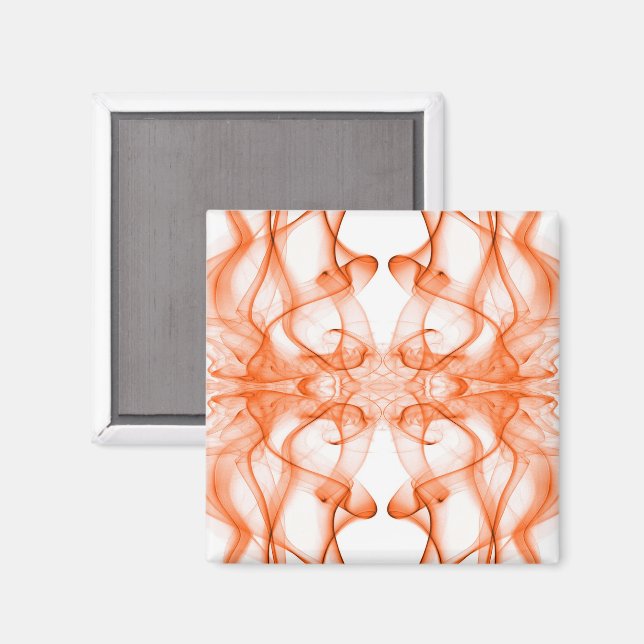 Rökplymer i orange på vit bakgrund magnet (Front/Back)