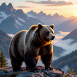 Röksiga berg, svart björn prydnadskudde