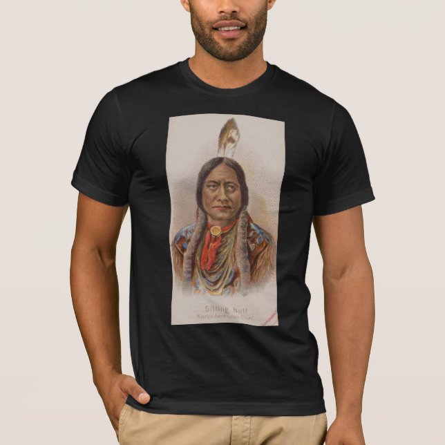 Röksignaler: Lakota indisk chef Sitta Bull T Shirt (Framsida)