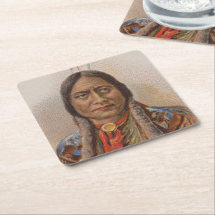 Röksignaler: Lakota indisk chef Sitta Bull Underlägg Papper Kvadrat