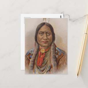 Röksignaler: Lakota indisk chef Sitta Bull Vykort