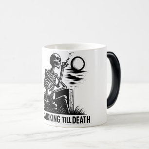 Rökskaletonmärket - Mörk Aesthetic Art Magisk Mugg