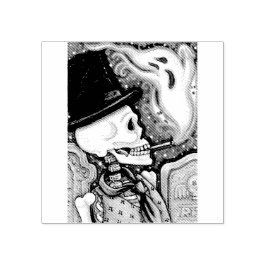 RÖKSKELETON, CEMETERY GUBBER FRIMÄRKE STÄMPEL