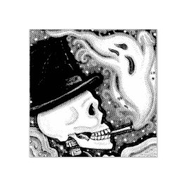 RÖKSKELETON, CEMETERY GUBBER FRIMÄRKE STÄMPEL