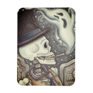 RÖKSKELETON, CMETERY MAGNET-rektangel Magnet