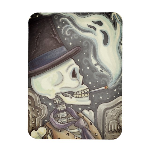 RÖKSKELETON, CMETERY MAGNET-rektangel Magnet (Vertikal)