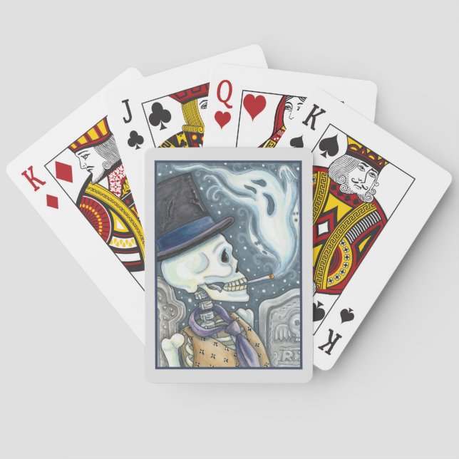 RÖKSKELETON MED SPÖKEN I SPOOKY CEMETERY CASINOKORT (Baksidan)