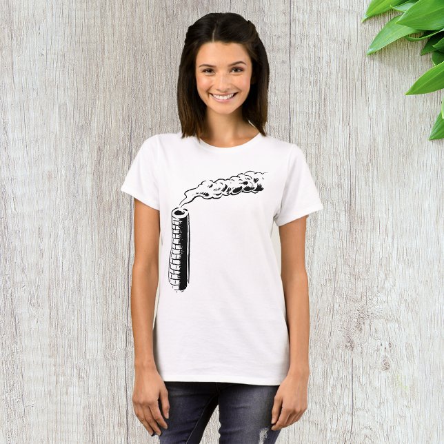 Rökstacksförorening Skiss Monokrom T Shirt (Skapare uppladdad)