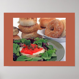 Rökt lax på bagel frukost r (Semi-Glans) Poster