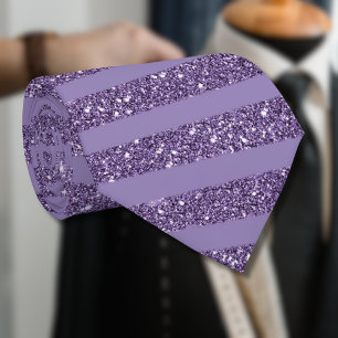 Rökt Plommon Glitter Stil Horisontella Ränder Slips
