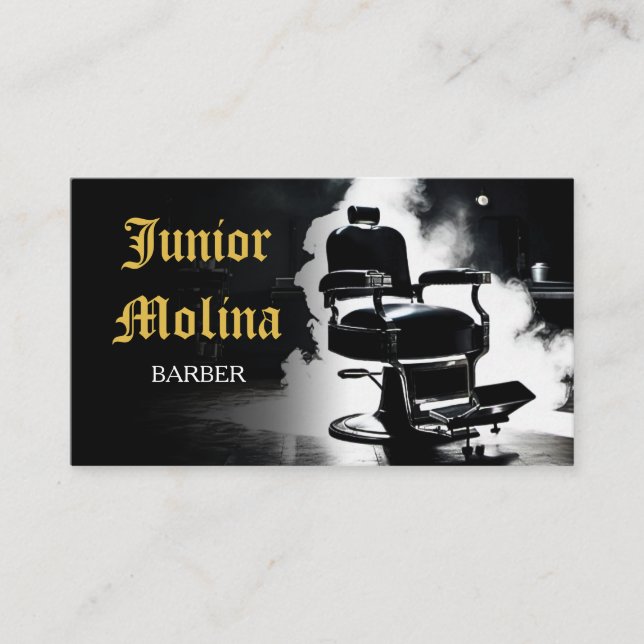 Röktema | Barber | Barbershop-Affärskortet Visitkort (Framsida)