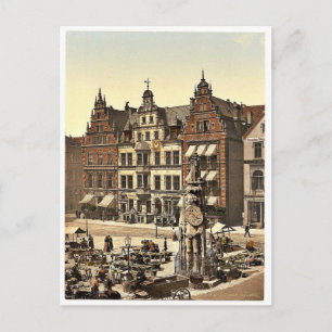 Rolands Monument, Bremen, Tyskland sällsynt Photoc Vykort
