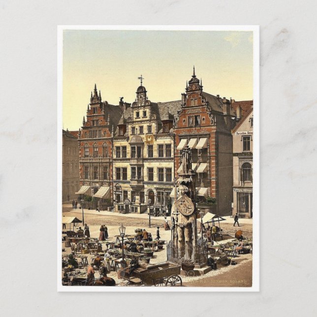 Rolands Monument, Bremen, Tyskland sällsynt Photoc Vykort (Framsida)