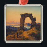 Rolands's Arch (av Andreas Achenbach) Julgransprydnad Metall<br><div class="desc">Denna formgivning präglas av den tyska konstnären Andreas Achenbach (1815-1910), som var knuten till den romska rörelsen och Düsseldorf School of Art. Den skildrar Rolands Arch, en berömd som är uppbyggd av sten och tegel. Det ligger Tysklant på en backe ovanför Rhendalen. Arken är känd som "Rolandsbogen" på tyska. Här...</div>