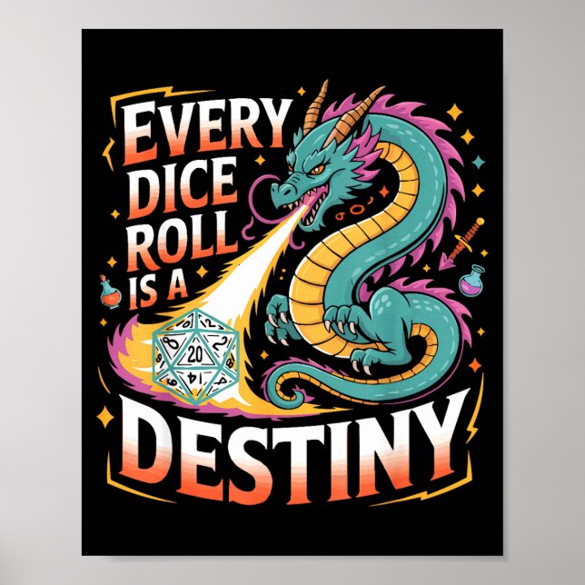 Role Playing Gamer Rpg Master D20 Tabletop Funny R Poster (Framsidan)