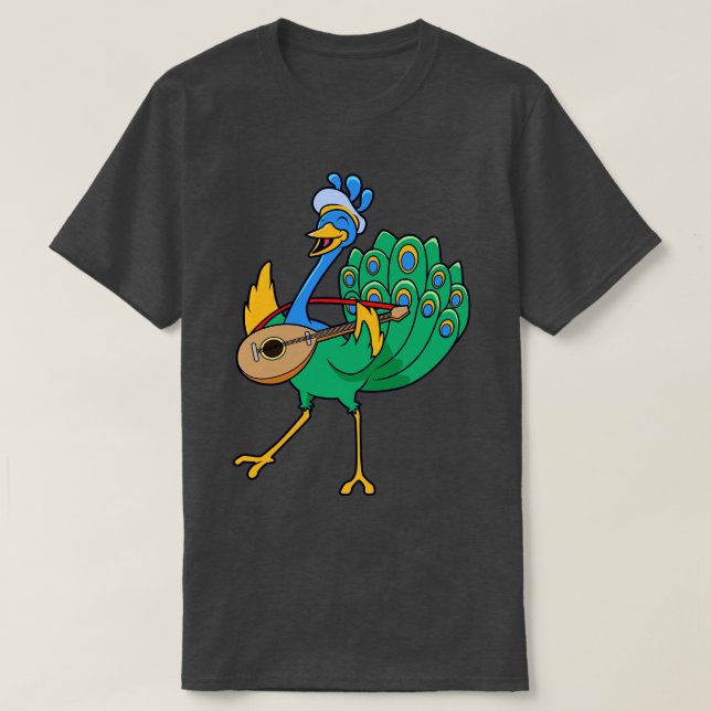 Roleplay Character Bard Minstrel Peacock T Shirt (Design framsida)