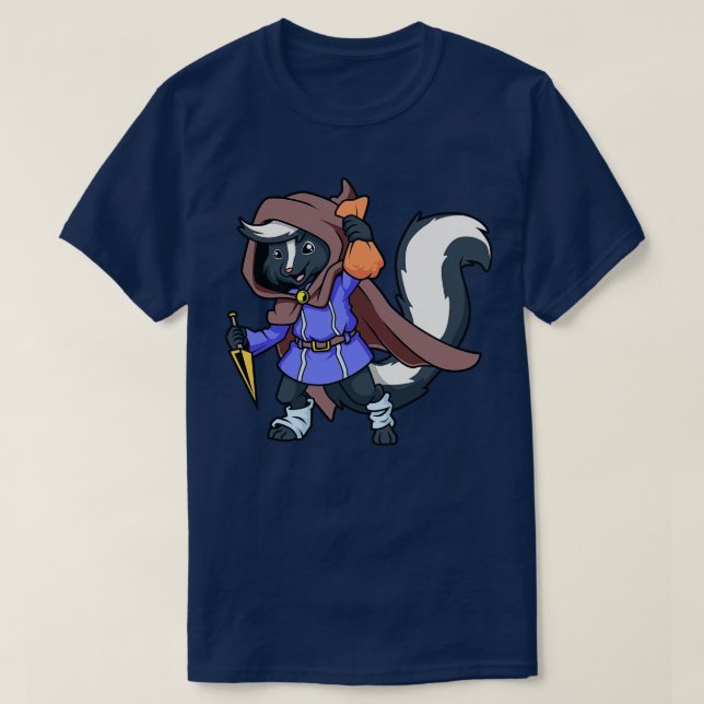 Roleplay Character Thief Rogue Skunk T Shirt (Design framsida)