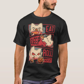 Roleplayer Routine - Kitten Dice Roll T Shirt