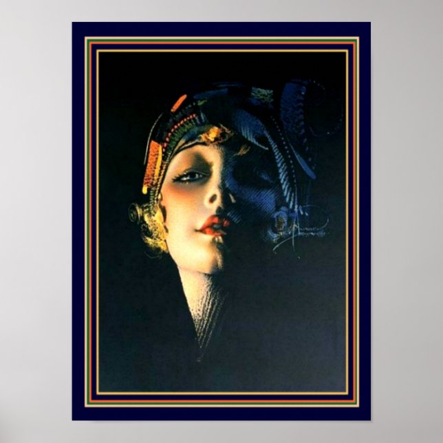 Rolf Armstrong Art Deco Skriv ut 12 x 16 Poster (Framsidan)