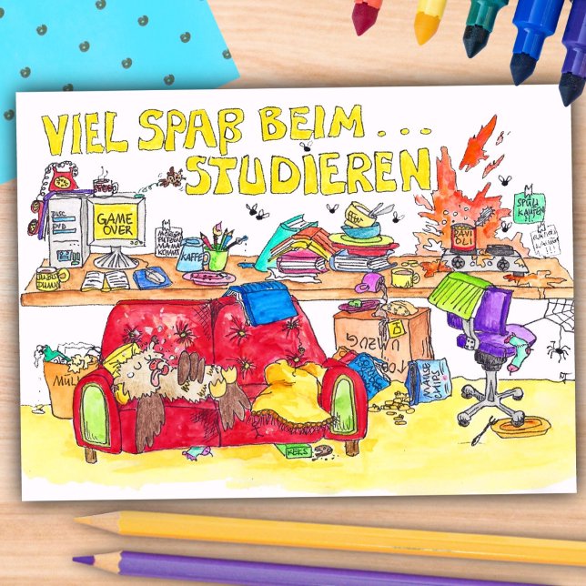 ROLICHT NÖJENE VID STUDIER postcard av Nicole Jane Vykort (Skapare uppladdad)
