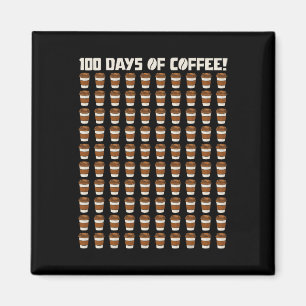 Rolig 100 dagar kaffe lärare Glad 100:e dagen O Magnet