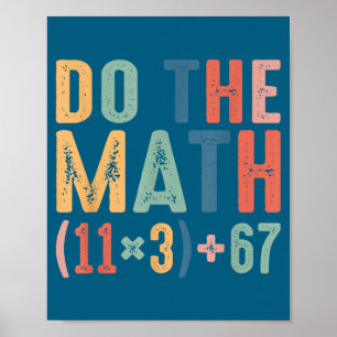 Rolig 100 Dagar Skola Matematik Ekvation Gör Matte Poster