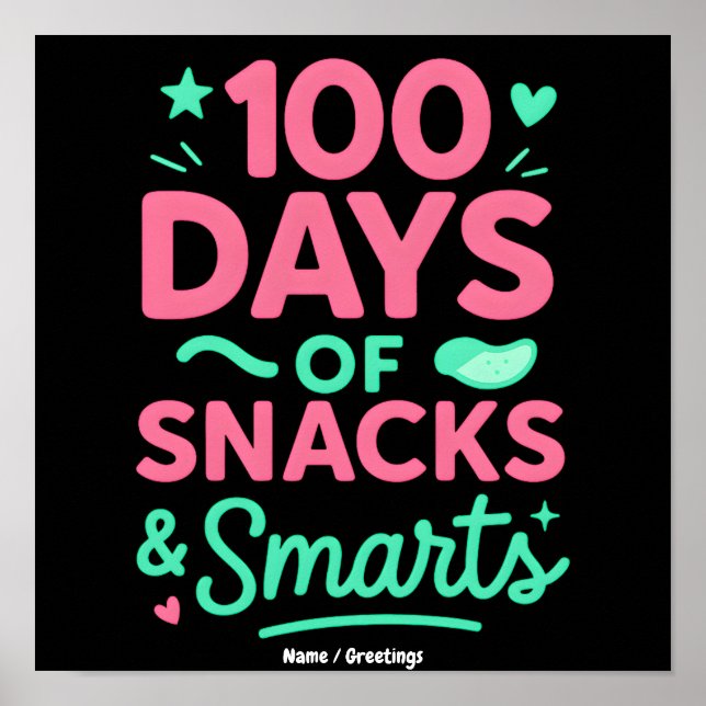 Rolig 100-dagars skolcelebration Konst SnacksKid Poster (Framsidan)
