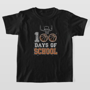 Rolig 100:e skoldagen basketboll blyertsteckning t shirt