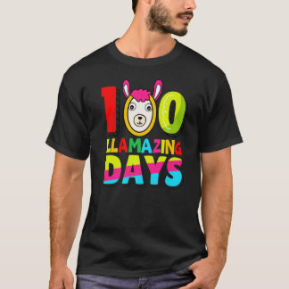 Rolig 100 Llamamazing Dagar Llama Lärare 100:e Dag T Shirt