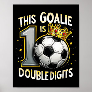 Rolig 10-års födelsedag för målvakt i fotboll för poster
