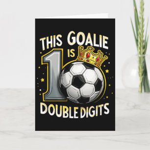 Rolig 10-års födelsedag fotbollsmålvakt för pojkar kort
