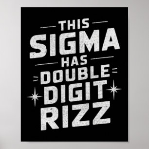 Rolig 10-års födelsedags Rizz Sigma hjärnrot Bo Poster