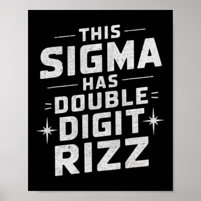 Rolig 10-års födelsedags Rizz Sigma hjärnrot Bo Poster (Framsidan)
