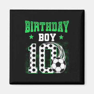 Rolig 10-årsdag Pojke Fotbollstema Party 10 år Magnet