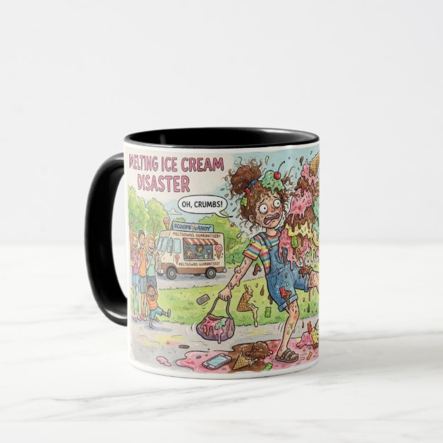Rolig 11oz Glass Kaffemugg med Glasskollaps (Framsida vänster)