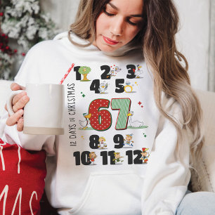 Rolig 12 dagar av jul 67 6 7 Sex Sju Meme Hoodie