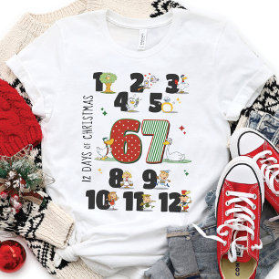 Rolig 12 dagar av jul 67 6 7 Sex Sju Meme T Shirt