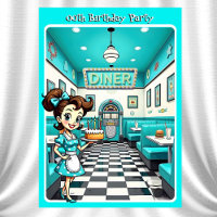 Rolig 1950-tals Retro-restaurang Födelsedagstårta 