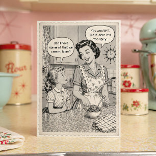 Rolig 1950-tals Vintage Retro Glass Mama dag Kort