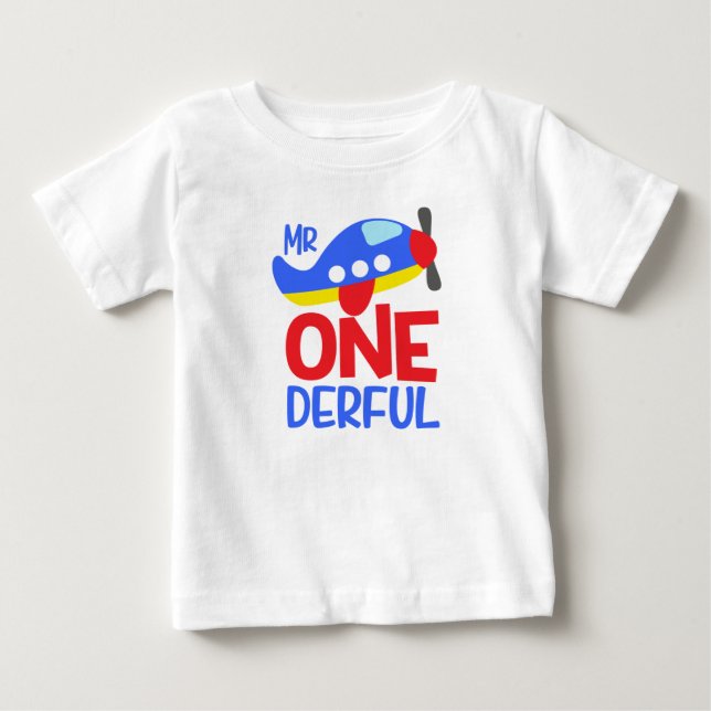 Rolig 1-års födelsedags T-shirt för Mr. Wonderful  (Framsida)