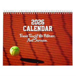 Rolig 2026 Tenniskalender för spelare Tränare Spor Kalender