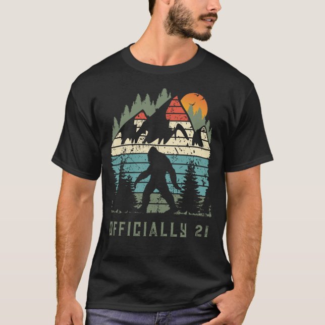 Rolig 21-årsdag Bigfoot Yeti T Shirt (Framsida)